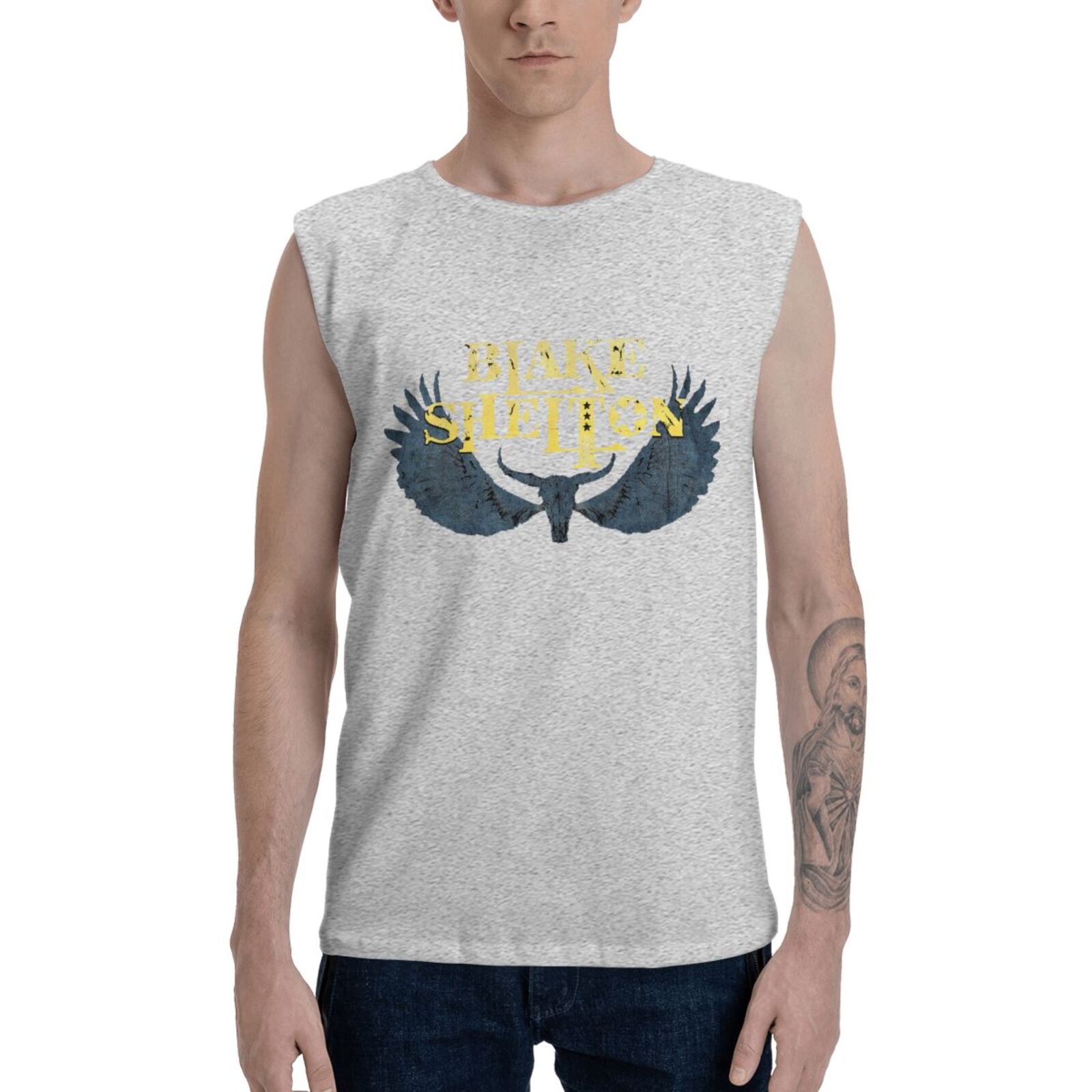 Blake Shelton Sleeveless TShirt Men'S Casual Sleeveless With