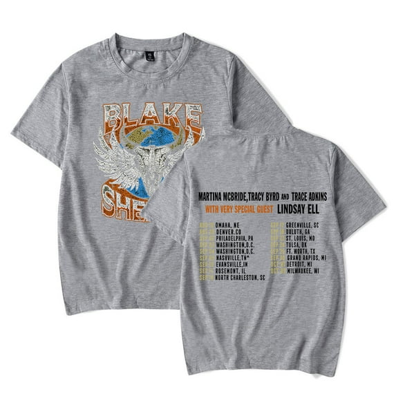 Blake Shelton Women's and men's retro trendy casual short sleeved T-shirt top