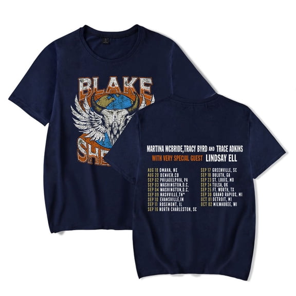 Blake Shelton Women's and men's retro trendy casual short sleeved T-shirt top