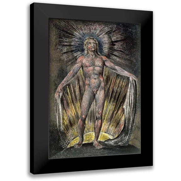 Blake, William 11x14 Black Modern Framed Museum Art Print Titled - Etching from Milton a Poet