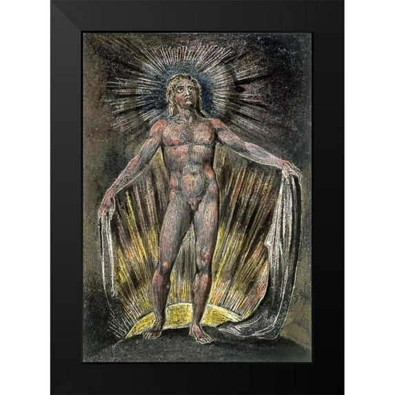 Blake, William 18x24 Black Modern Framed Museum Art Print Titled - Etching from Milton a Poet