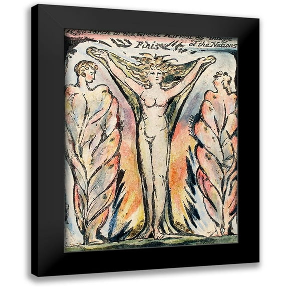 Blake, William 19x24 Black Modern Framed Museum Art Print Titled - To go forth to the Great Harvest from Milton