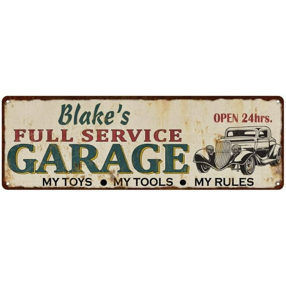 Blake's Full Service Garage Metal Sign 6x18 Rusty Man Cave 206180047045