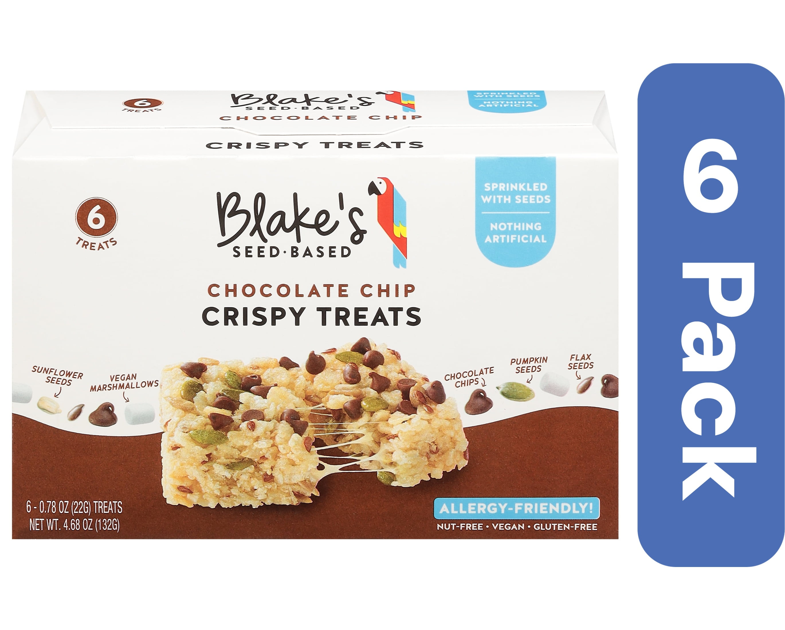 Blake's Seed Based Bar Chocolate Chip Rice Crispy 4.68 oz (Pack Of 6)