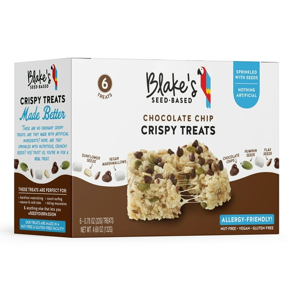 Blakes Seed Based Crispy Treats Chocolate Chip 6ct, Top 9 Allergen Free