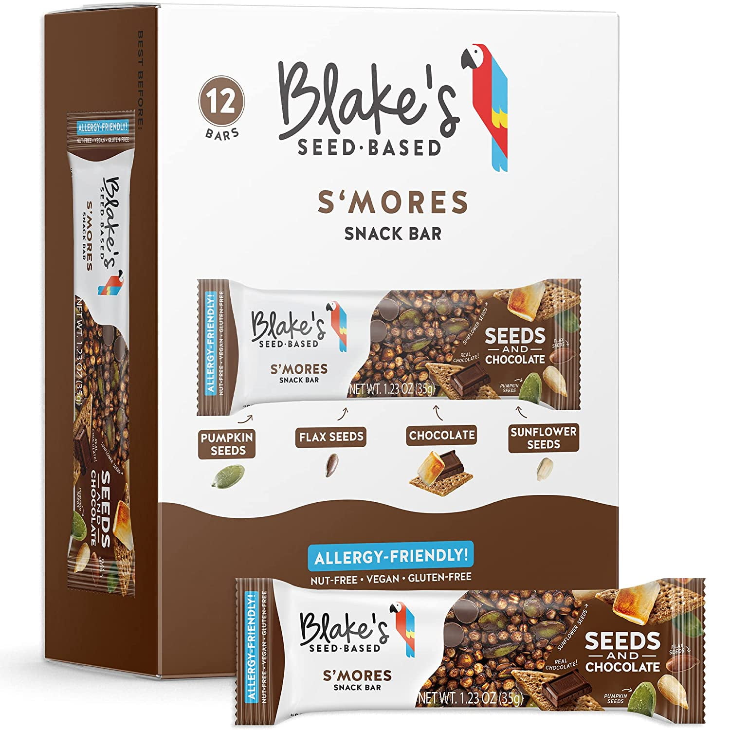 Blake's Seed Based Raspberry Snack Bars, 1.23 oz, 12 Count