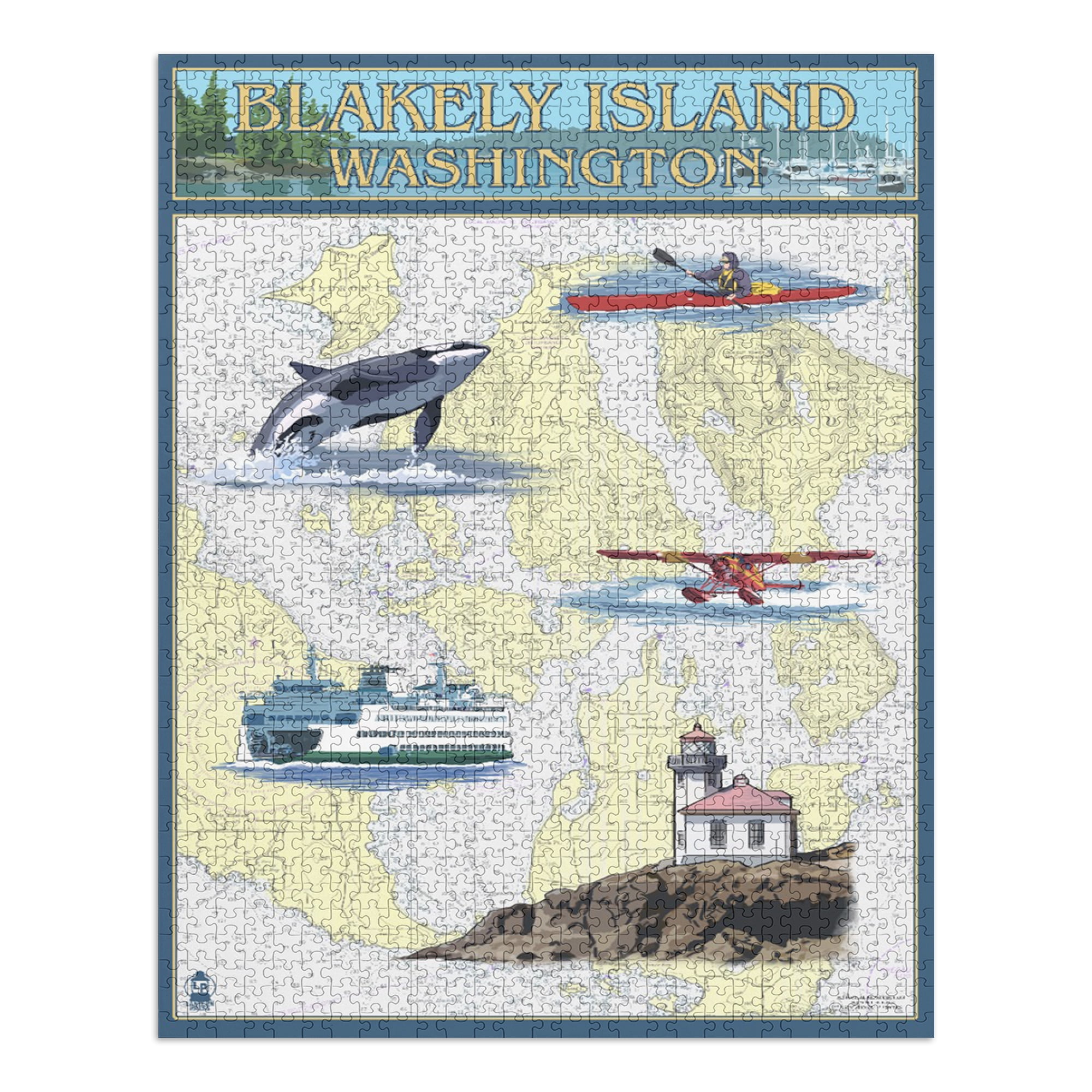 Blakely Island, Nautical Chart and Icons (1000 Piece Puzzle, Size 19x27 ...