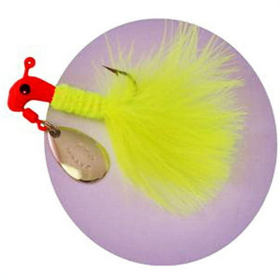 Blakemore B2-1003-020 Road Runner Marabou Jighead 1/8oz, Red/Chartreuse, Underspin Fishing jig.