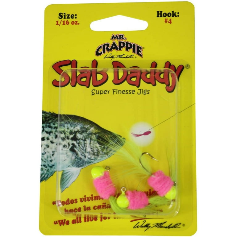 Mr Crappie Slab Daddy Live Hair Jig 1/16oz Tuxedo Black Chart