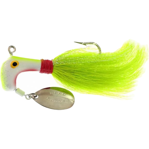 Road Runner Buck Tail Underspin Jig Chartruese/Red/Chartruese 1 oz