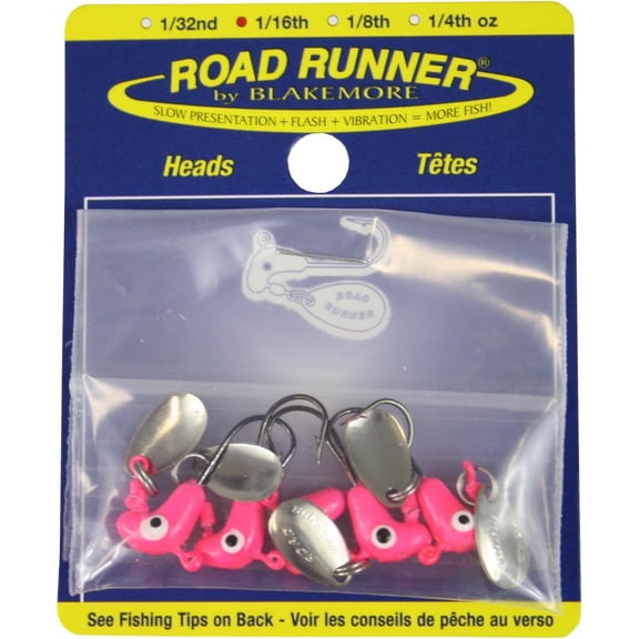 Blakemore TTI Fishing Road Runner Head Hook Pink 1/8-Ounce 4/pack 153-033