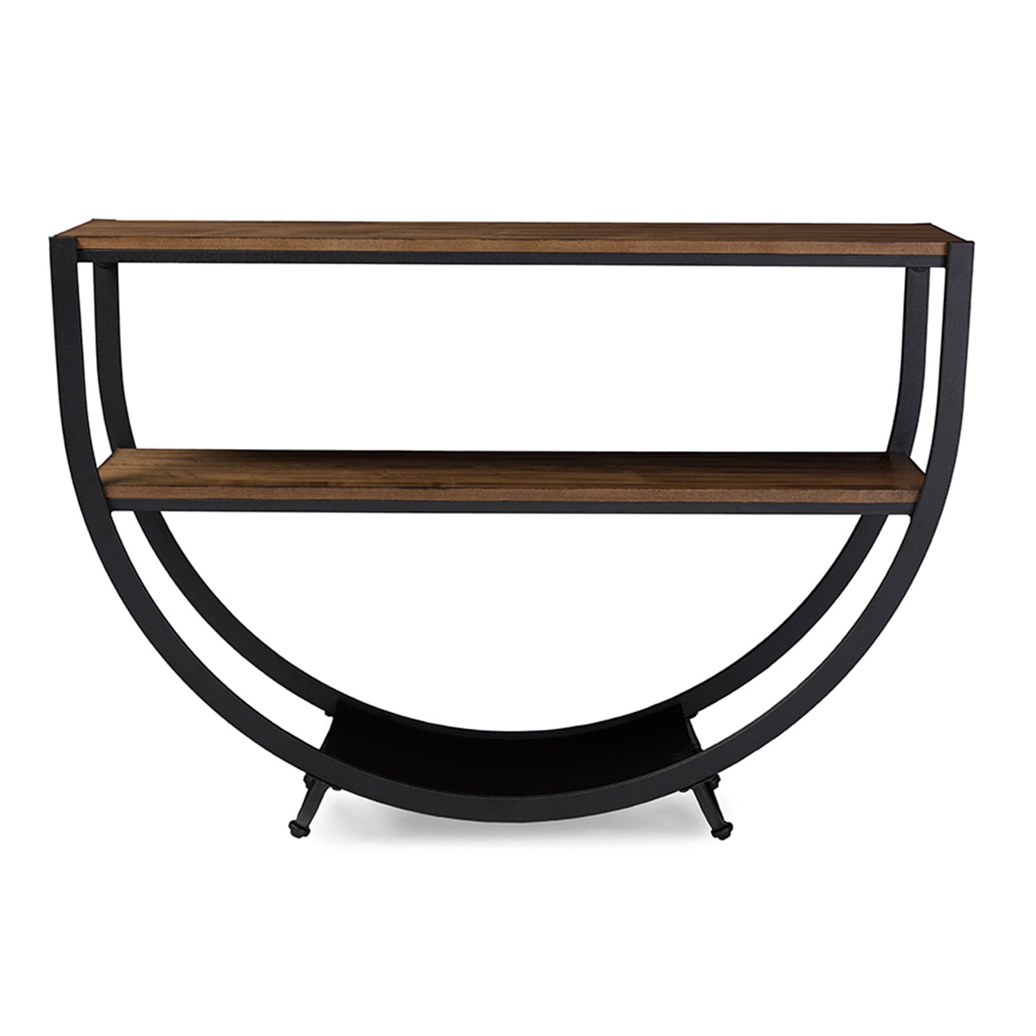 Baxton Studio Blakes Black Metal and Finished Wood Console Table ...