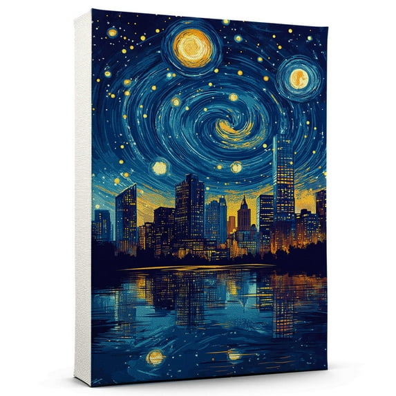 Blakes Travel Starry Night Canvas Print, Michigan Canvas Wall art, Blakes Map Canvas, Michigan Travel Art Picture Print -96AZ140