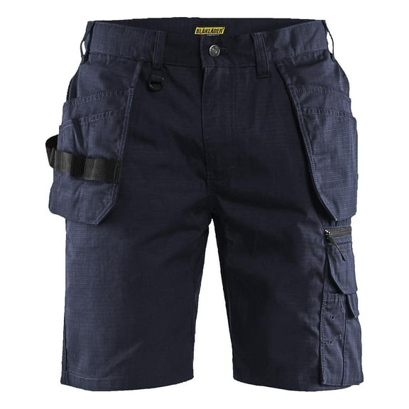Blaklader 1637 Stretch Rip Stop Work Shorts with Utility Pockets (Navy, 30)