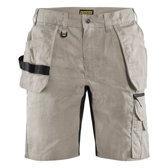 Blaklader 1637 Stretch Rip Stop Work Shorts with Utility Pockets (Stone, 42)