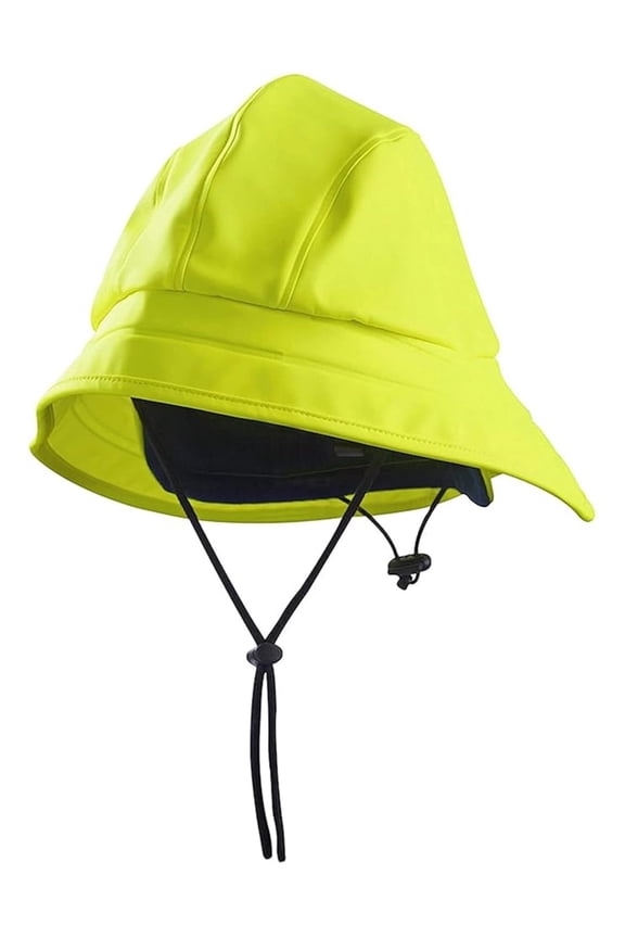 Blaklader Rain Hat - Hi-Vis Waterproof Hat for Men & Women - Windproof & Snowproof Polyester PU Coated Cap with Adjustable Chin Cord