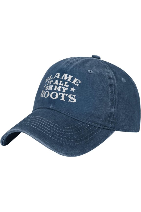 Blame It All On My Roots Hats Funny Dad Hat Adjustable Vintage for Men Women Baseball Cap Black