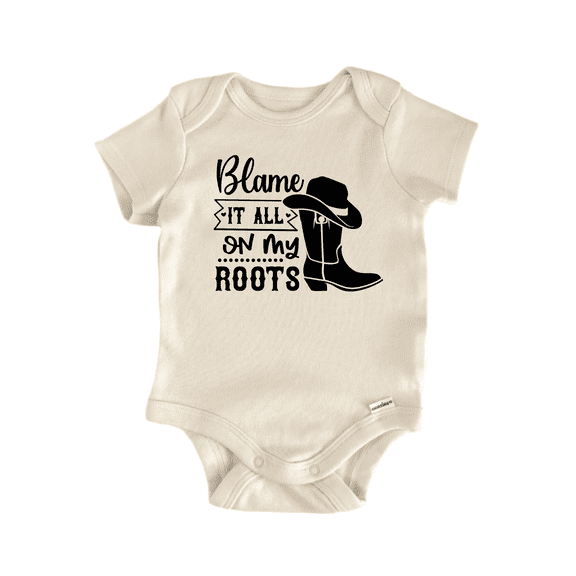 Blame It My Roots Country Newborn Baby Bodysuit