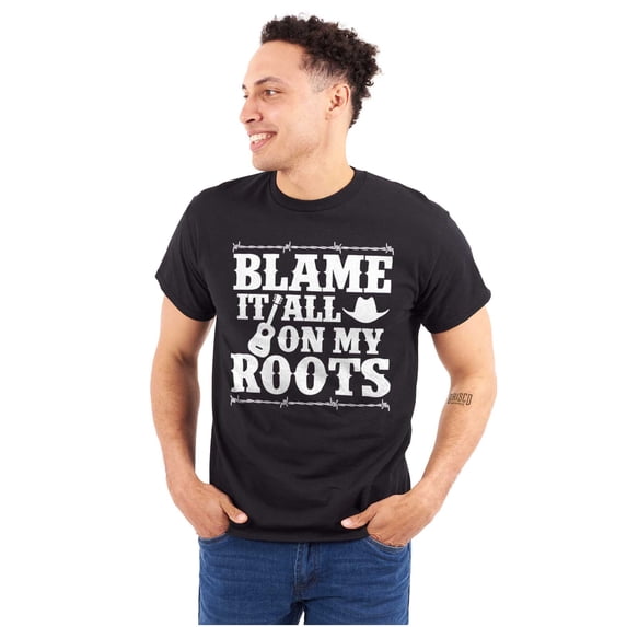 Blame It On My Roots Country Music Men's Graphic T Shirt Tees Brisco Brands X
