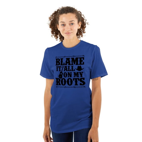 Blame It On My Roots Country Music Men's Graphic T Shirt Tees Brisco Brands X