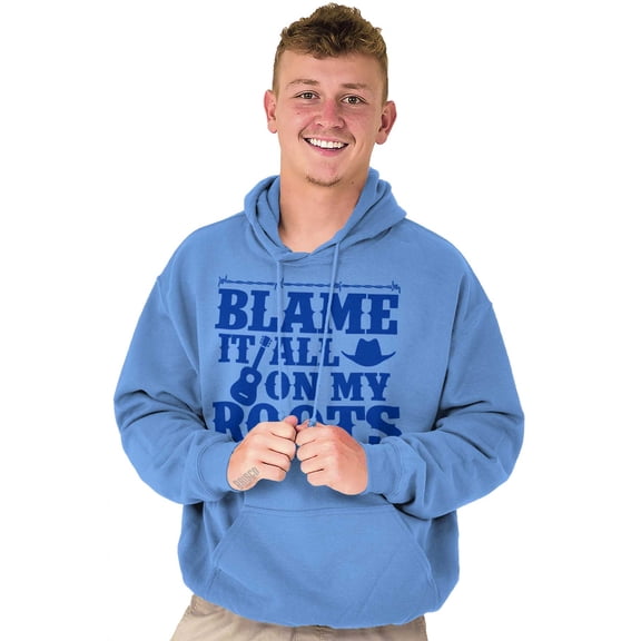 Blame It On My Roots Country Music Unisex Plus Fleece Graphic Hoodie Brisco Brands 2X