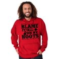 thumbnail image 1 of Blame It On My Roots Country Music Unisex Plus Fleece Graphic Hoodie Brisco Brands 3X, 1 of 5