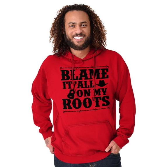 Blame It On My Roots Country Music Unisex Plus Fleece Graphic Hoodie Brisco Brands 3X