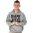 thumbnail image 1 of Blame It On My Roots Country Music Unisex Plus Fleece Graphic Hoodie Brisco Brands 4X, 1 of 5