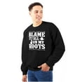 thumbnail image 1 of Blame It On My Roots Country Music Unisex Plus Fleece Graphic Sweatshirt Brisco Brands 4X, 1 of 5