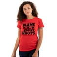 thumbnail image 1 of Blame It On My Roots Country Music Womens Fitted Plus Size Graphic Tee Brisco Brands 2X, 1 of 5