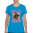 thumbnail image 1 of Blame it All On My Roots T-Shirt Vintage Country Fair Rodeo Cowgirl Women's Tee, 1 of 7