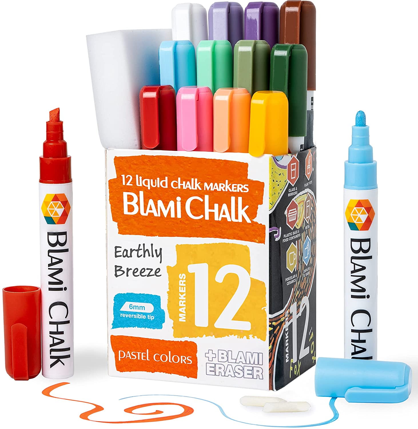 JAM Paper Dustless Erasable Chalk Markers, Fine Point Liquid Chalk Marker,  Silver, 2/Pack at
