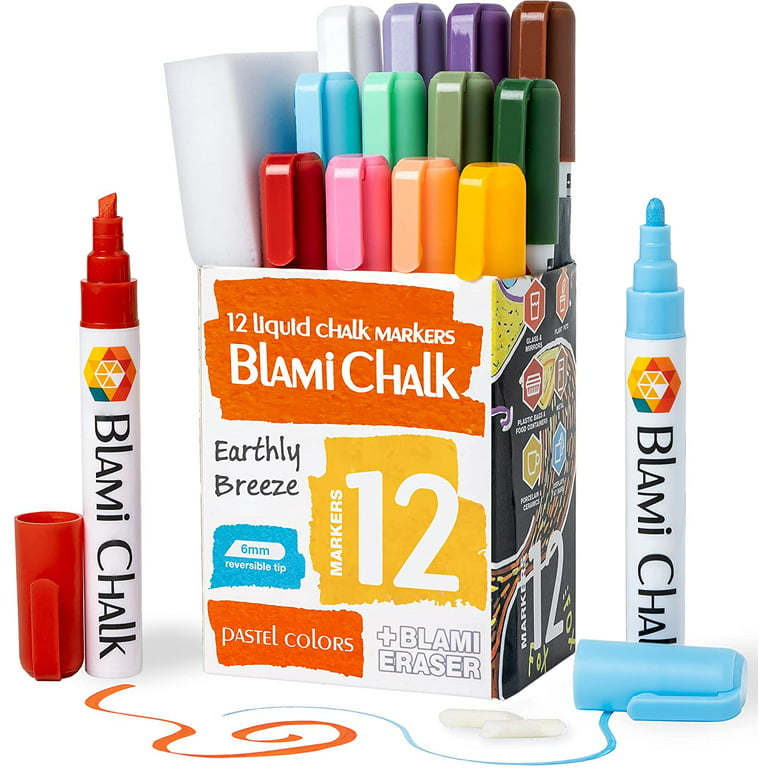 Blami 12 pack Earth Tone Ink Pens Sidewalk Chalk Markers for