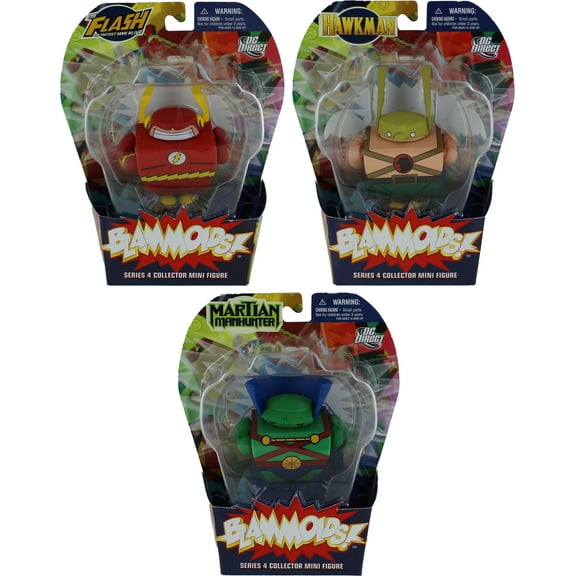 Blammoids Series 4 Three Piece Set: Martian Manhunter, Hawkman, Flash