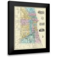thumbnail image 1 of Blanchard 20x24 Black Modern Framed Museum Art Print Titled - Chicago Illinois Plat - Blanchard 1869, 1 of 5