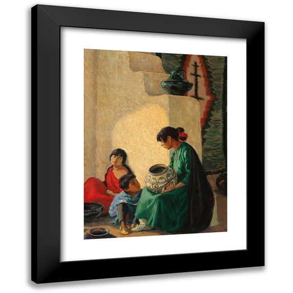 Blanche Grant 14x18 Black Modern Framed Museum Art Print Titled - Indian Taos, Taos (1922)