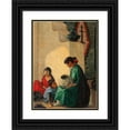 thumbnail image 1 of Blanche Grant 14x18 Black Ornate Wood Framed Double Matted Museum Art Print Titled - Indian Taos, Taos (1922), 1 of 5