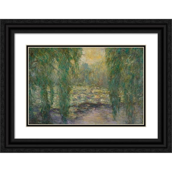 Blanche Hoschedé-Monet 24x17 Black Ornate Framed Double Matted Museum Art Print Titled: The Nymphs