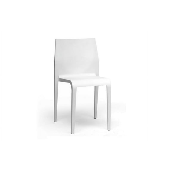 Blanche Modern Molded Plastic Dining Chair in White