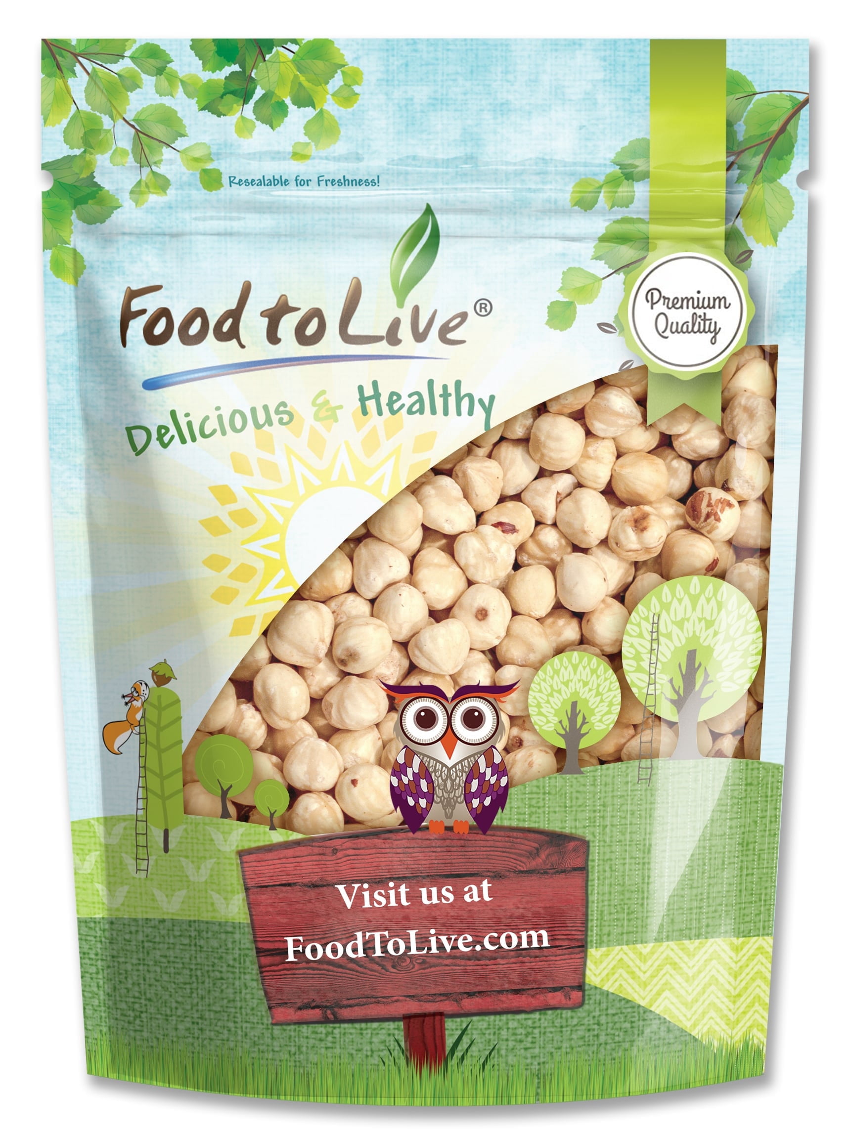 Blanched Hazelnuts, 4 Pounds — Kosher, Raw, Vegan — by Food to Live