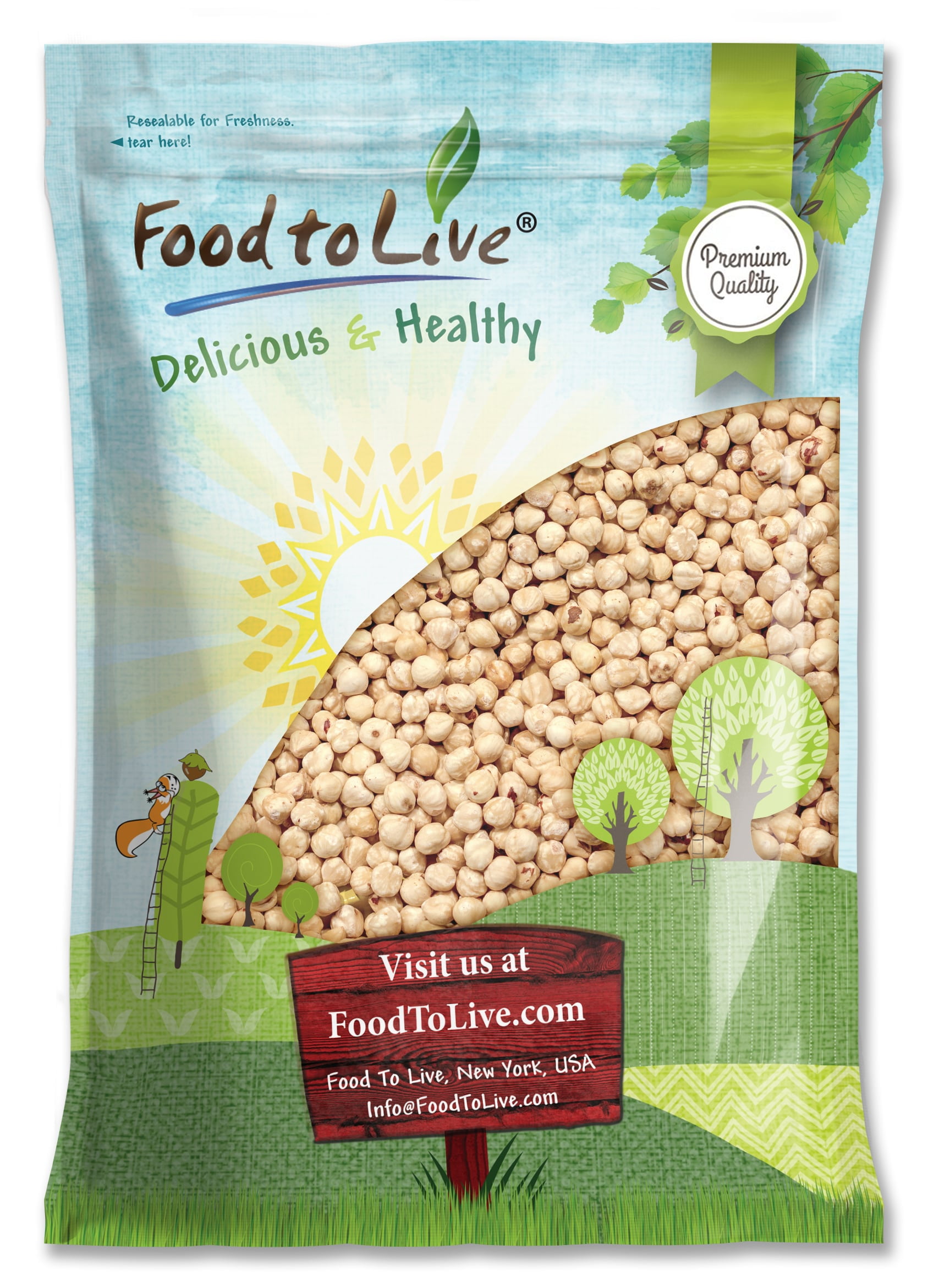 Blanched Hazelnuts, 8 Pounds — Kosher, Raw, Vegan — by Food to Live
