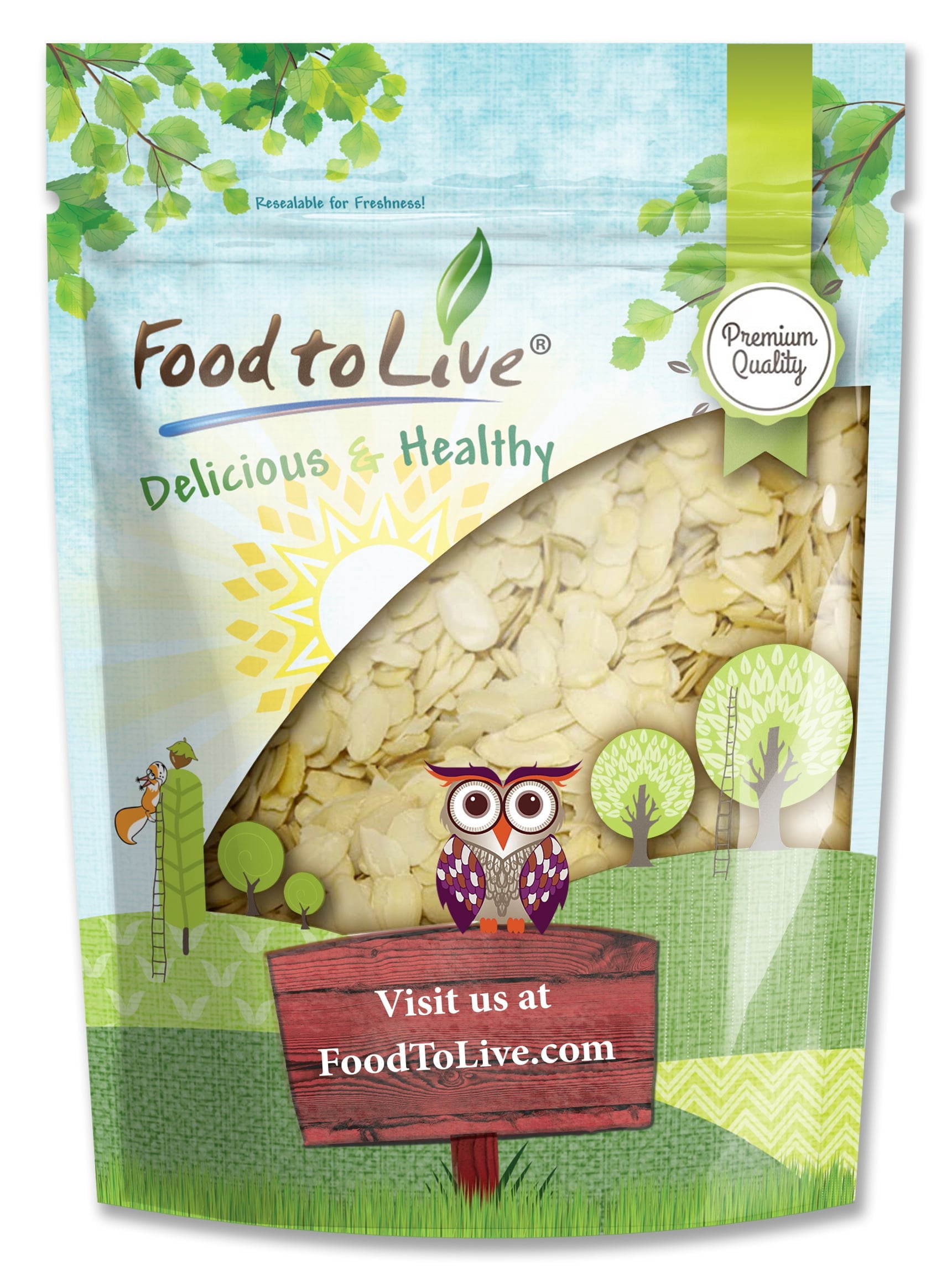Blanched Sliced Almonds, 2 Pounds — Kosher, Vegan — by Food to Live