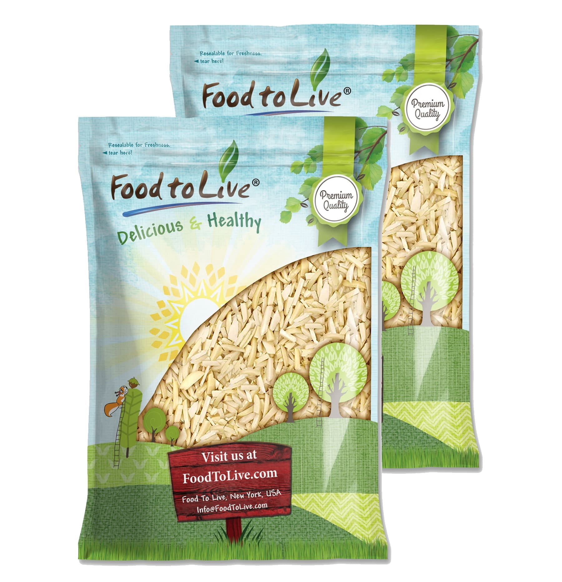 Blanched Slivered Almonds, 18 Pounds — Kosher, Vegan — by Food to Live