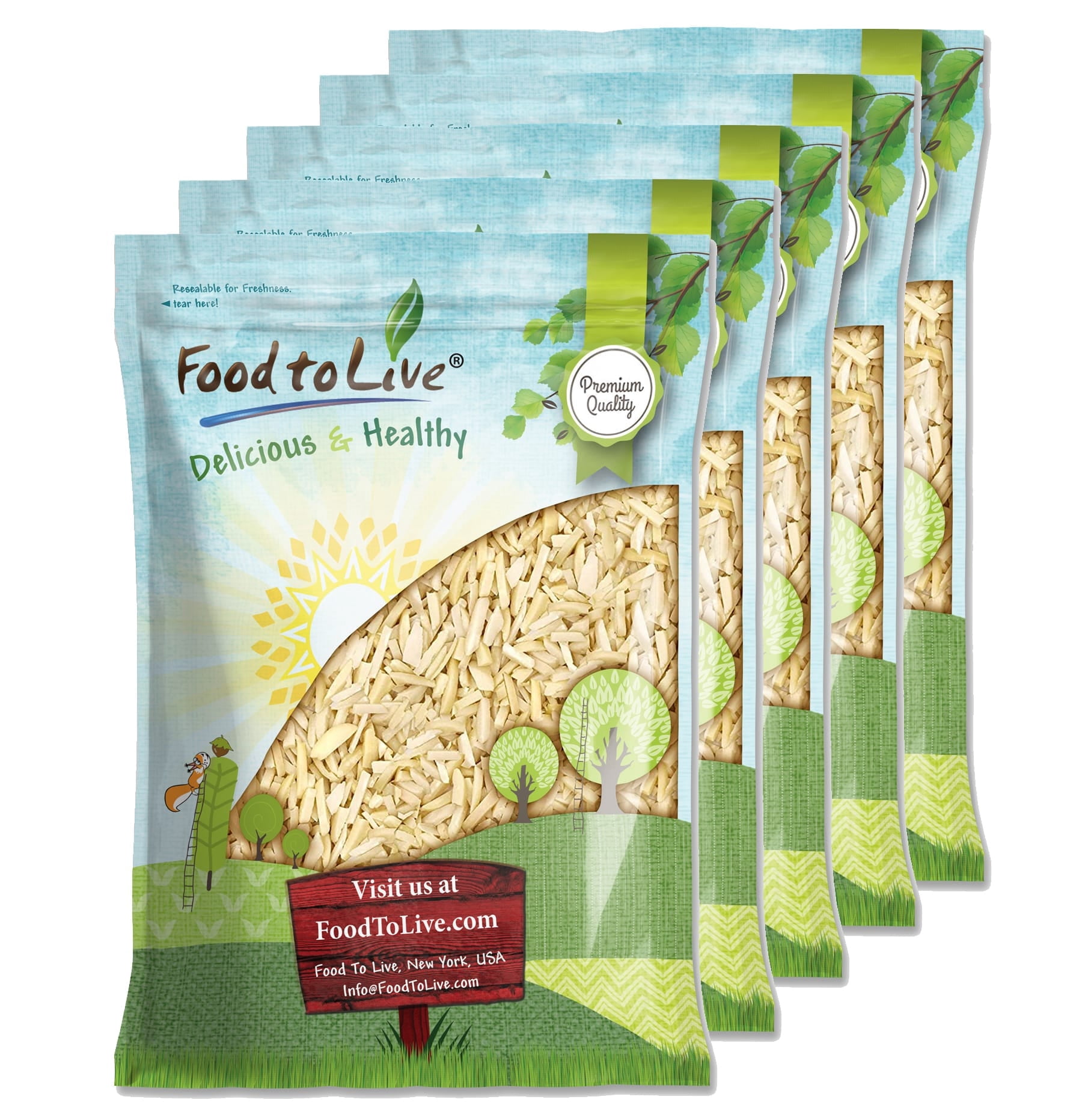 Blanched Slivered Almonds, 25 Pounds — Kosher, Vegan — by Food to Live