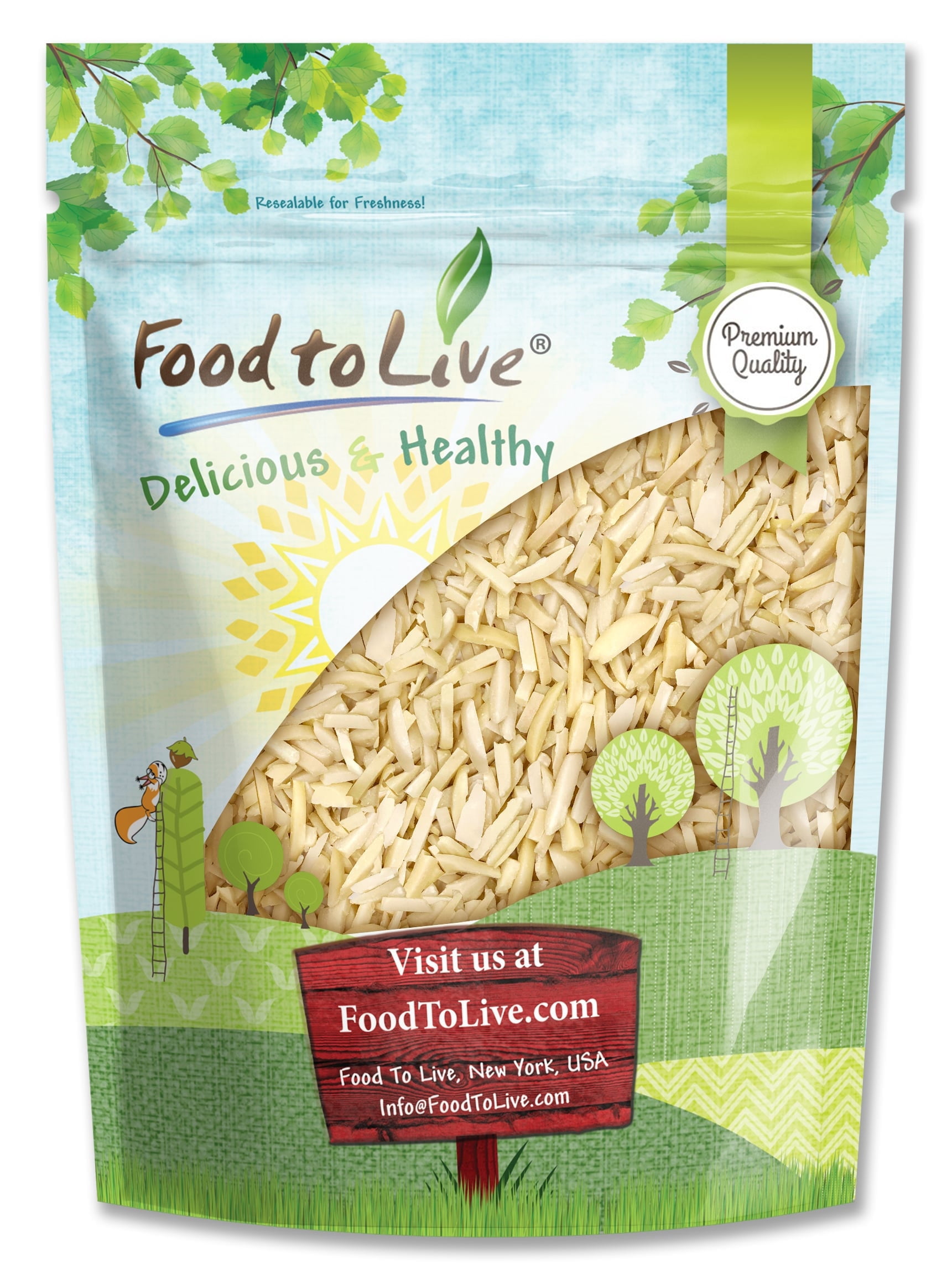 Blanched Slivered Almonds, 5 Pounds — Kosher, Vegan — by Food to Live