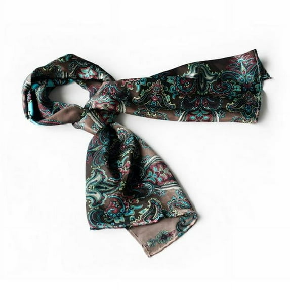Blancho Black & Blue Paisley Patterns Revitalized Style Soft Silk Scarf/Wrap/Shawl - Small