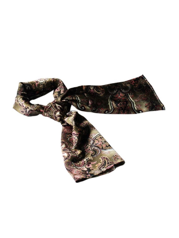 Blancho Brown Paisley Patterns Revitalized Style Soft Silk Scarf/Wrap/Shawl(Small)