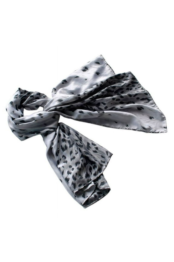 Blancho Silver Leopard Design Elegant Delicately Soft Silk Scarf/Wrap/Shawl(Large)