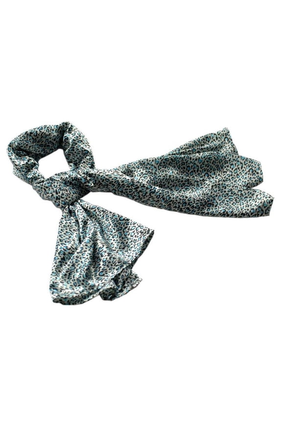 Blancho Sky Blue Graceful Fashion Natural Leopard Pattern Silk Scarf/Wrap/Shawl(Small)