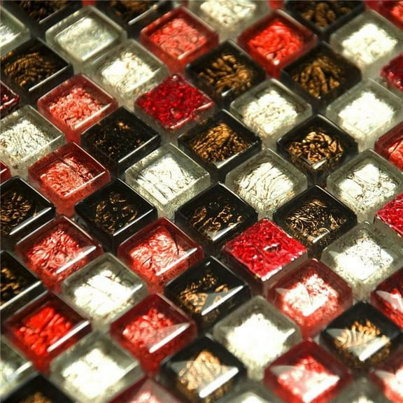 Blancho TIL-JFD-MSK-30-2PC Starry Sky Design Peel & Stick Mosaic Decorative Wall Tile, Multi Color - 2 Piece